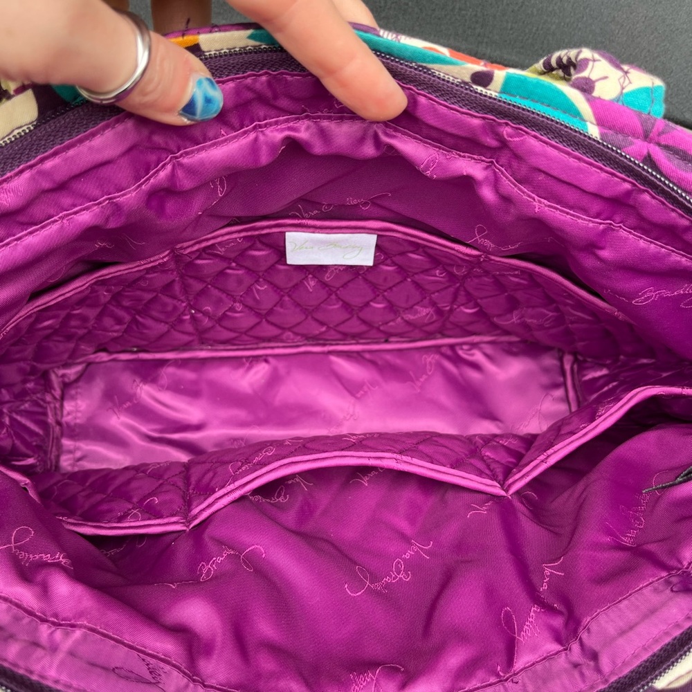 Vera Bradley plum crazy purse shoulder bag purple - Picture 4 of 9